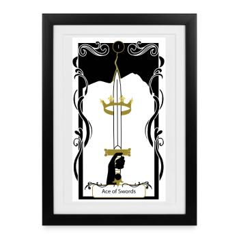 Ace of Swords - Framed poster (27 × 37 cm) - black - Front