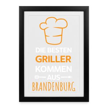 The best grillers come from Brandenburg Design - Framed poster (27 × 37 cm) - black - Front