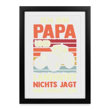 I'm a dad and a farmer Nothing scares me - Framed poster (27 × 37 cm) - black - Front