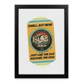 Petit mais fougueux : pêcheur - Affiche encadrée (27 × 37 cm) - noir - Devant