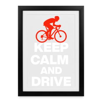 KEEP CALM AND RIDE! RENNRAD UND CYCLING GESCHENK w - Gerahmtes Poster (27 × 37 cm) - Schwarz - Vorne