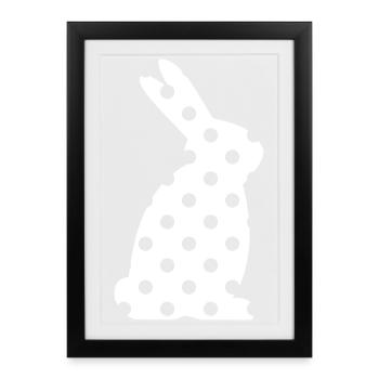 Cadeau de Pâques Bunny Dots - Affiche encadrée (27 × 37 cm) - noir - Devant
