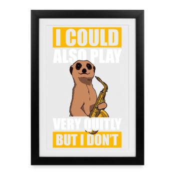 Play very quitly Saxophone Player - Framed poster (27 × 37 cm) - black - Front