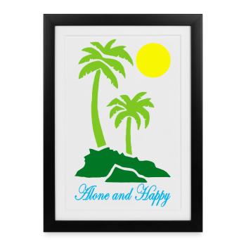 Alone and happy - Framed poster (27 × 37 cm) - black - Front