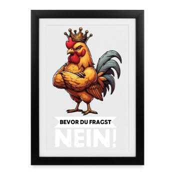 Avant que vous ne demandiez pas de poulets, poulet, amoureux du poulet - Affiche encadrée (27 × 37 cm) - noir - Devant
