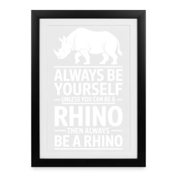 Don des paroles sur les Rhinocéros : Don des Rhinocéros - Affiche encadrée (27 × 37 cm) - noir - Devant