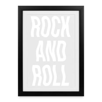 Typographie audacieuse du rock and roll - Affiche encadrée (27 × 37 cm) - noir - Devant