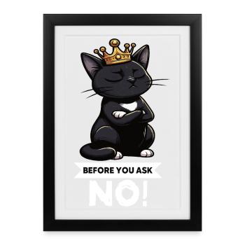 Avant de demander à Chat Chat Chat Amoureux de Chat Chaton - Affiche encadrée (27 × 37 cm) - noir - Devant