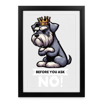 Avant que vous ne demandiez Schnauzer Riesenschnauzer - Affiche encadrée (27 × 37 cm) - noir - Devant