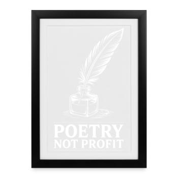 Logo Feather Ink de Poésie Sans Profit - Affiche encadrée (27 × 37 cm) - noir - Devant