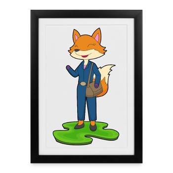 Fox Secretary Bag Office - Framed poster (27 × 37 cm) - black - Front
