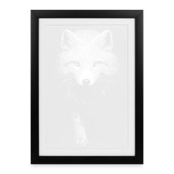 Renard polaire - Affiche encadrée (27 × 37 cm) - noir - Devant