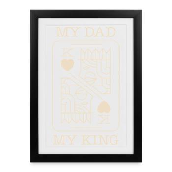 Papa, Roi, Carte de poker - Affiche encadrée (27 × 37 cm) - noir - Devant