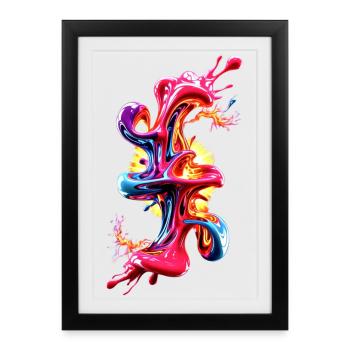 Abstract Liquid Art Fluid - Framed poster (27 × 37 cm) - black - Front