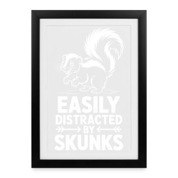 Paroles de moufette Cadeau drôle de moufette - Affiche encadrée (27 × 37 cm) - noir - Devant