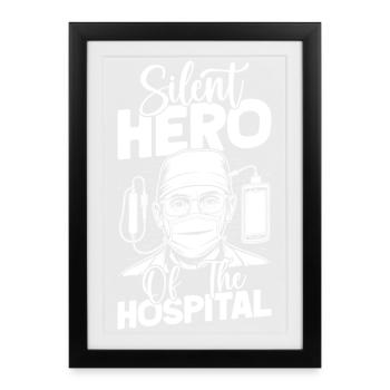 Anesthésiste Spécialiste du Héros Muet - Affiche encadrée (27 × 37 cm) - noir - Devant