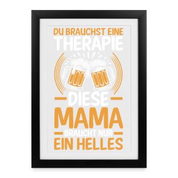 Bier Bierliebhaberin Mutter Mama - Gerahmtes Poster (27 × 37 cm) - Schwarz - Vorne