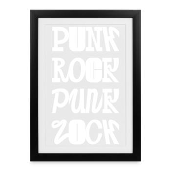 Punk Rock Fancy Typography - Framed poster (27 × 37 cm) - black - Front