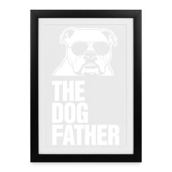 Bouledogue Le Chien Père Chien Propriétaire de Chien Propriétaire - Affiche encadrée (27 × 37 cm) - noir - Devant