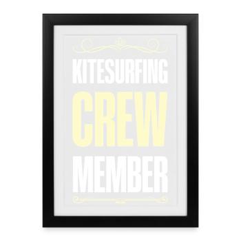 Équipe de kitesurf - Affiche encadrée (27 × 37 cm) - noir - Devant