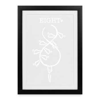 Eight-_white - Framed poster (27 × 37 cm) - black - Front