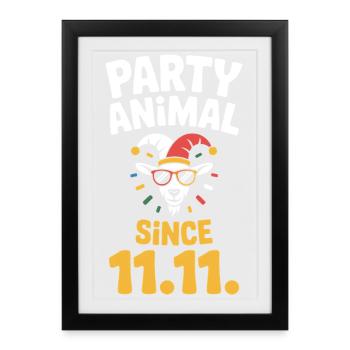 Fête du Carnaval Kölner Animal depuis 11.11. Cologne - Affiche encadrée (27 × 37 cm) - noir - Devant