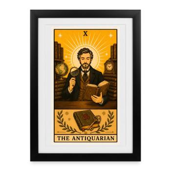 Antiquaire | Livres Antiquités Tarot - Affiche encadrée (27 × 37 cm) - noir - Devant