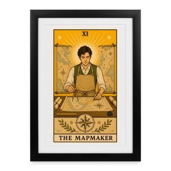 Cartographer | Card Navigation Tarot - Framed poster (27 × 37 cm) - black - Front