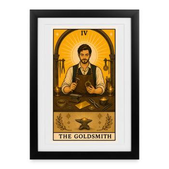 Orfèvre | Tarot d’artisanat de bijoux - Affiche encadrée (27 × 37 cm) - noir - Devant