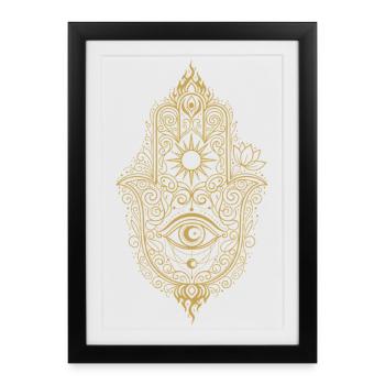 Hamsahand Spirituality Sacred Geometry - Framed poster (27 × 37 cm) - black - Front