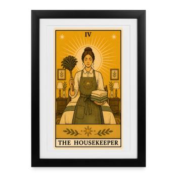 Housekeeper | Household Tarot - Framed poster (27 × 37 cm) - black - Front