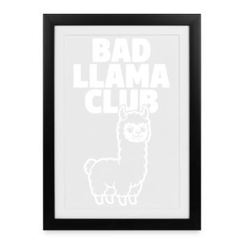 Bad Llama Club – Cheeky Llama - Framed poster (27 × 37 cm) - black - Front