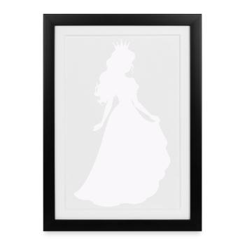 Silhouette de la princesse royale - Affiche encadrée (27 × 37 cm) - noir - Devant