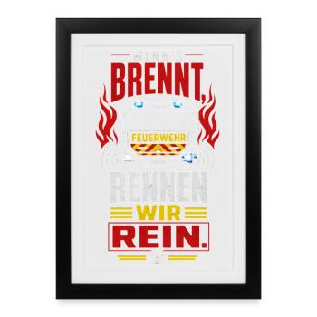 Feuerwehr  - Gerahmtes Poster (27 × 37 cm) - Schwarz - Vorne