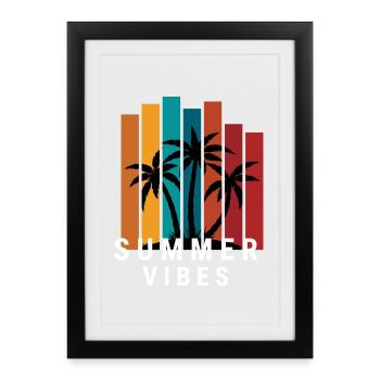 Ambiance estivale - Affiche encadrée (27 × 37 cm) - noir - Devant