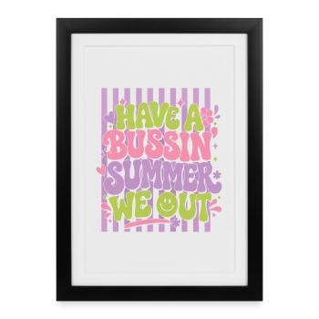 Have A Bussin Summer Retro | Teen Holiday Style - Framed poster (27 × 37 cm) - black - Front