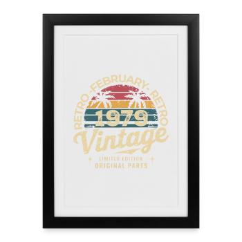 February 1979 | Awesome since February 1979 - Framed poster (27 × 37 cm) - black - Front