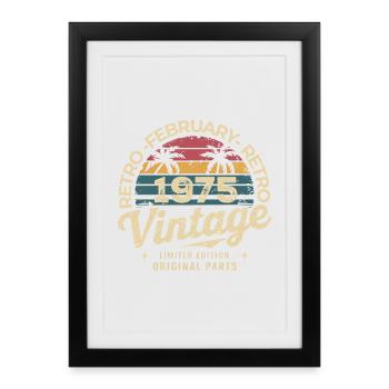 February 1975 | Awesome since February 1975 - Framed poster (27 × 37 cm) - black - Front