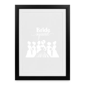 Braut Crew – JGA Edition - Gerahmtes Poster (27 × 37 cm) - Schwarz - Vorne