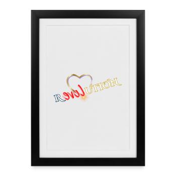 Heart Revolution Solar Flare Graphic - Framed poster (27 × 37 cm) - black - Front