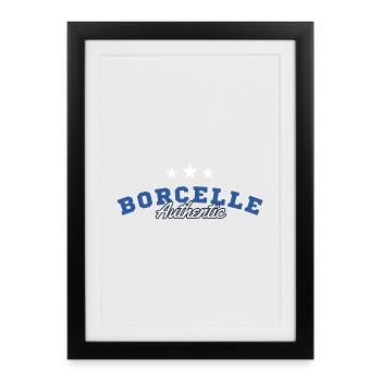 Écriture authentique de collège Borcelle - Affiche encadrée (27 × 37 cm) - noir - Devant