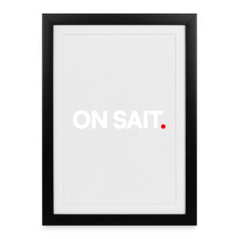 FAUT VOIR | Expression humour minimaliste - Affiche encadrée (27 × 37 cm) - noir - Devant
