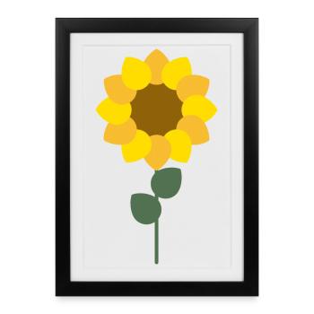 sunflower - Framed poster (27 × 37 cm) - black - Front