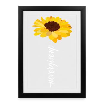never give up - Framed poster (27 × 37 cm) - black - Front