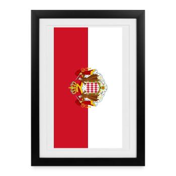 Monaco flag phone case - Framed poster (27 × 37 cm) - black - Front