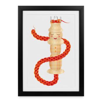 enchanting knitted rope with knitting cord - Framed poster (27 × 37 cm) - black - Front