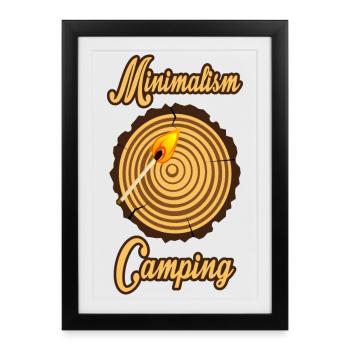 Camping Minimal - Framed poster (27 × 37 cm) - black - Front
