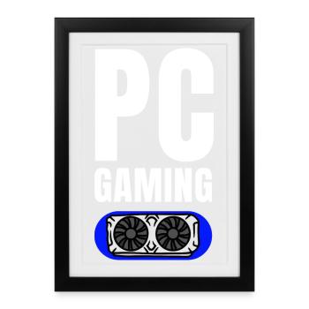 PC Gaming GPU Emblem - Framed poster (27 × 37 cm) - black - Front