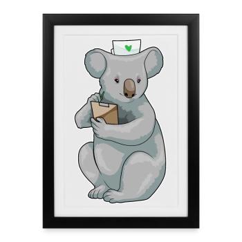 Infirmière Koala - Affiche encadrée (27 × 37 cm) - noir - Devant