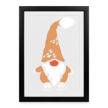 Secret Père Noël Noël mignon bande dessinée rouge nez icône - Affiche encadrée (27 × 37 cm) - noir - Devant